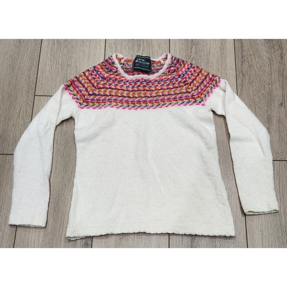 Neyra Collection‎ 100% Baby Alpaca Fair Isle Sweater Girls Size M Made in Peru